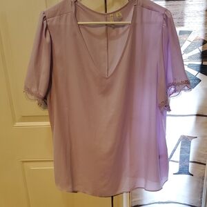 Cato Lavender Blouse with Lace Detail